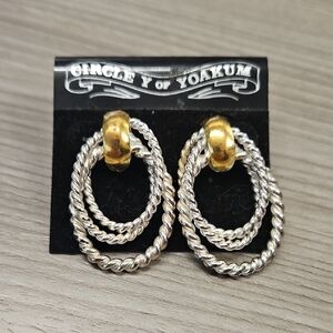 Circle Y of Yoakum Gold and Silver Twisted Earrings